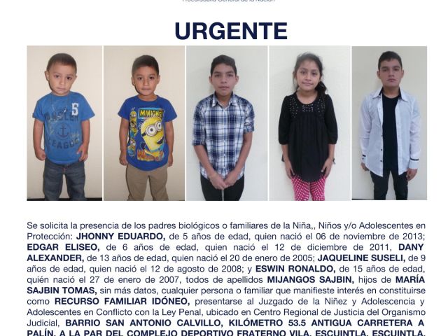 JHONNY EDUARDO, DANY ALEXANDER, JAQUELINE SUSELI y ESWIN RONALDO MIJANGOS SAJBIN