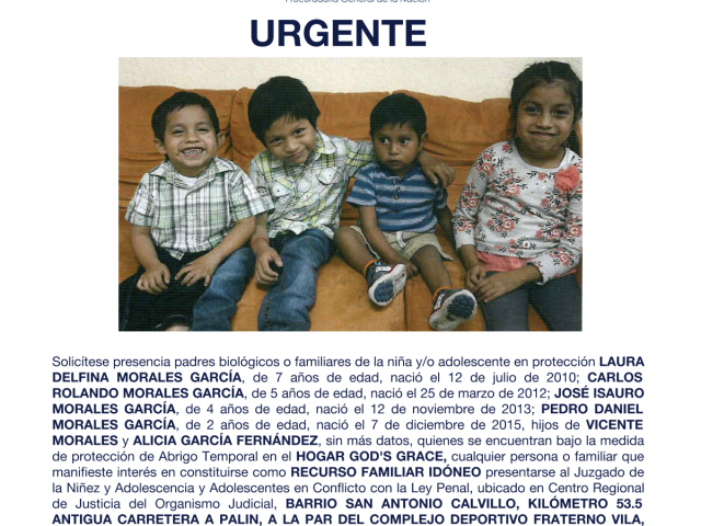 AURA DELFINA MORALES GARCÍA, CARLOS ROLANDO MORALES GARCÍA, JOSÉ ISAURO MORALES GARCÍA, PEDRO DANIEL MORALES GARCÍA,