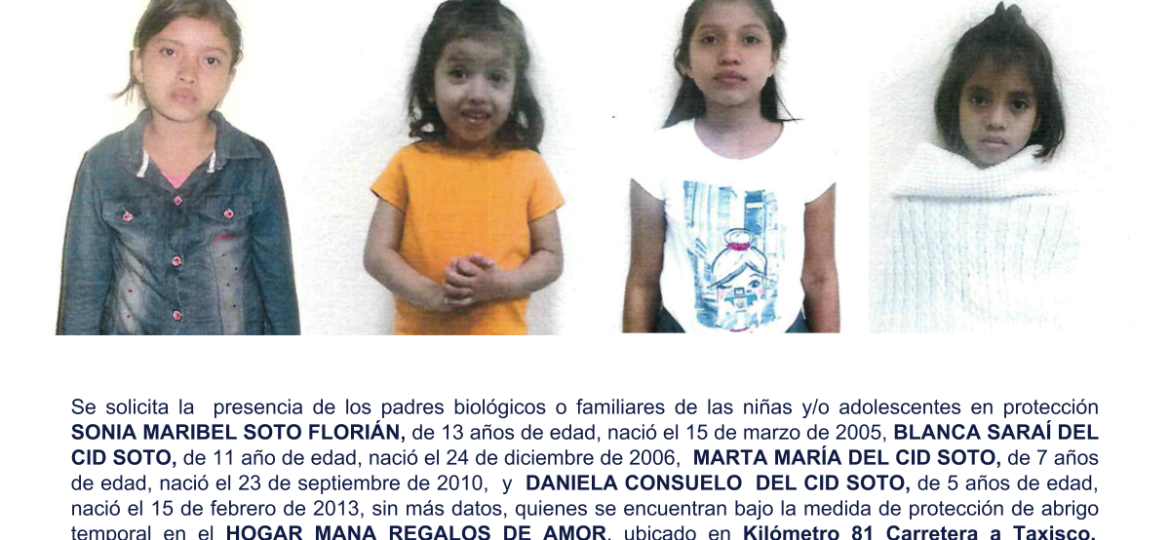 SONIA MARIBEL SOTO FLORIÁN, BLANCA SARAÍ DEL CID SOTO, MARTA MARÍA DEL CID SOTO, DANIELA CONSUELO DEL CID SOTO