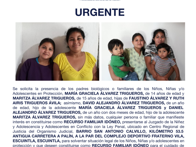 MARÍA GRACIELA ÁLVAREZ TRIGUEROS, MARITZA ÁLVAREZ TRIGUEROS, DAVID ALEJANDRO ÁLVAREZ TRIGUEROS, MARÍA GRACIELA ÁLVAREZ TRIGUEROS y DANIEL ALEJANDRO ÁLVAREZ TRIGUEROS