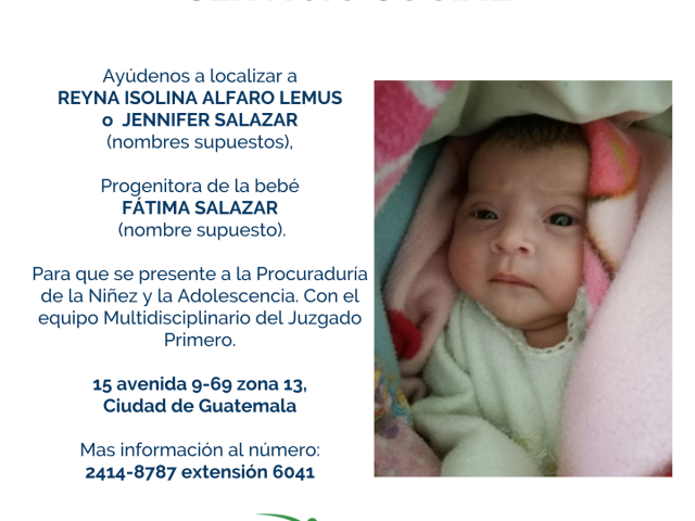 REYNA ISOLINA ALFARO LEMUS o JENNIFER SALAZAR