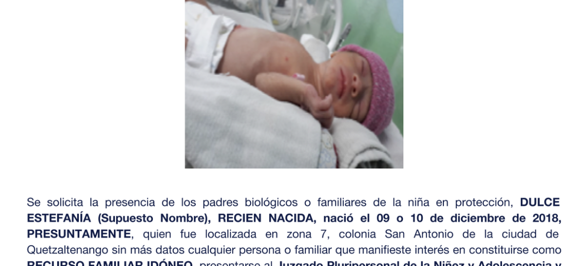 DULCE ESTEFANÍA (Supuesto Nombre)