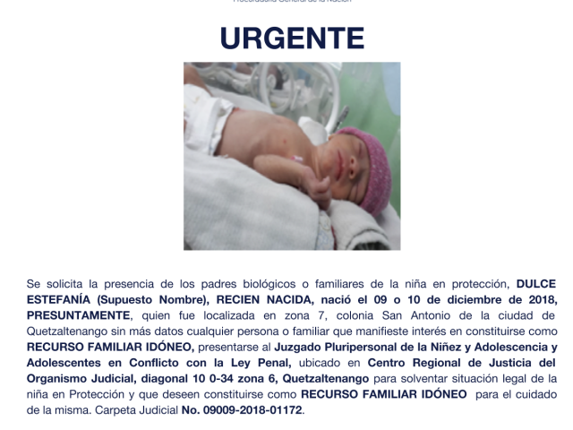 DULCE ESTEFANÍA (Supuesto Nombre)