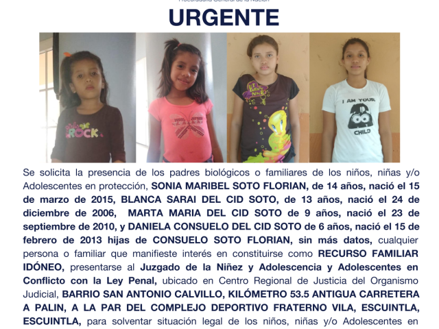 SONIA MARIBEL SOTO FLORIAN, BLANCA SARAI DEL CID SOTO, MARTA MARIA DEL CID SOTO, DANIELA CONSUELO DEL CID SOTO