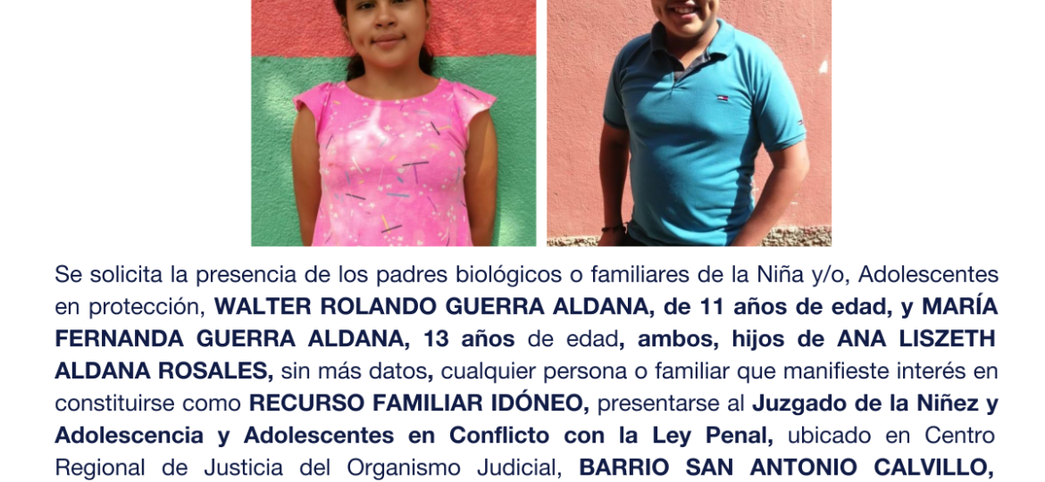 WALTER ROLANDO GUERRA ALDANA, ARÍA FERNANDA GUERRA ALDANA