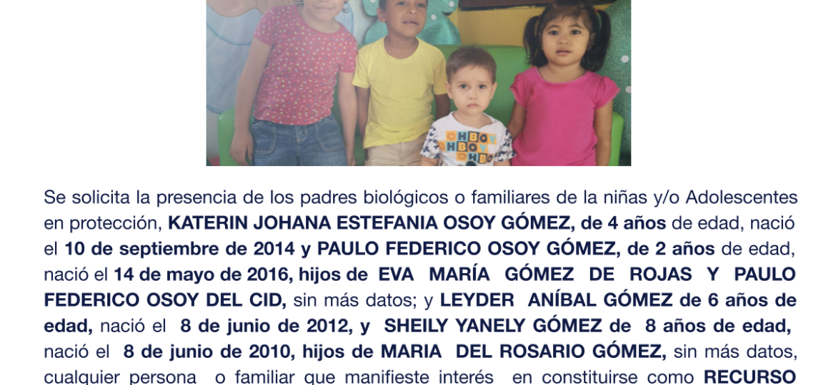 KATERIN JOHANA ESTEFANIA OSOY GÓMEZ, PAULO FEDERICO OSOY GÓMEZ, LEYDER ANÍBAL GÓMEZ, SHEILY YANELY GÓMEZ