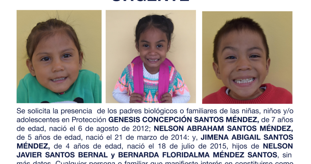 GENESIS CONCEPCIÓN SANTOS MÉNDEZ, NELSON ABRAHAM SANTOS MÉNDEZ, JIMENA ABIGAIL SANTOS MÉNDEZ