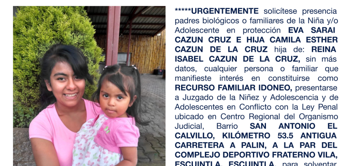 EVA SARAI CAZUN CRUZ E HIJA CAMILA ESTHER CAZUN DE LA CRUZ