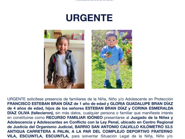 FRANCISCO ESTEBAN BRAN DÍAZ, GLORIA GUADALUPE BRAN DÍAZ