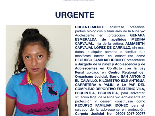 GENARA ESMERALDA de apellidos MEDINA CARVAJAL