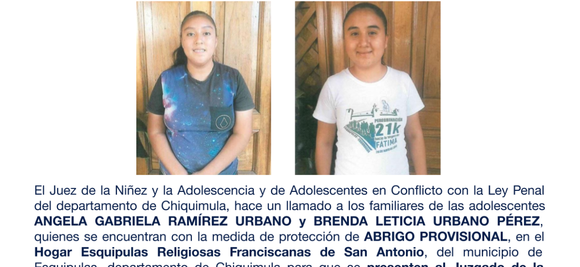 ANGELA GABRIELA RAMÍREZ URBANO y BRENDA LETICIA URBANO PÉREZ