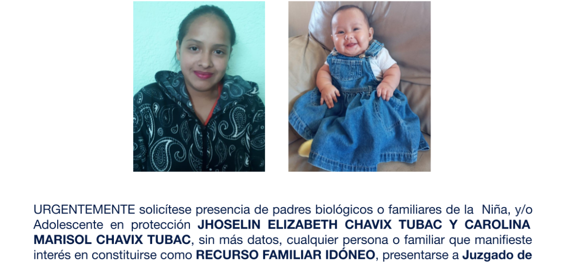 JHOSELIN ELIZABETH CHAVIX TUBAC Y CAROLINA MARISOL CHAVIX TUBAC