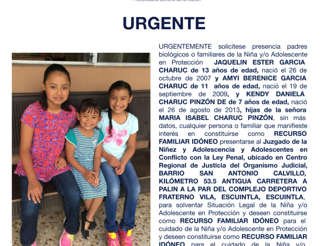 AQUELIN ESTER GARCIA CHARUC, AMYI BERENICE GARCIA CHARUC, KENDY DANIELA CHARUC PINZÓN, MARIA ISABEL CHARUC PINZÓN