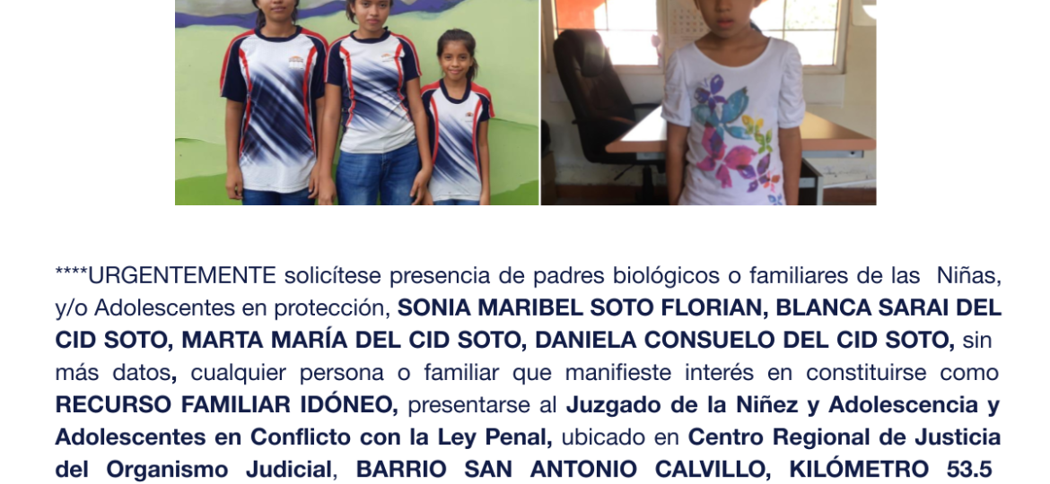 SONIA MARIBEL SOTO FLORIAN, BLANCA SARAI DEL CID SOTO, MARTA MARÍA DEL CID SOTO, DANIELA CONSUELO DEL CID SOTO