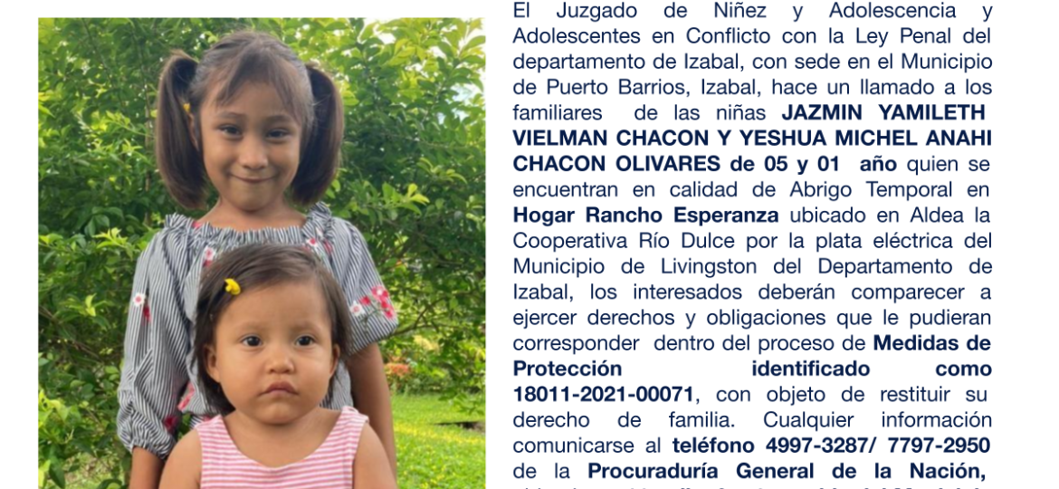 JAZMIN YAMILETH VIELMAN CHACON Y YESHUA MICHEL ANAHI CHACON OLIVARES