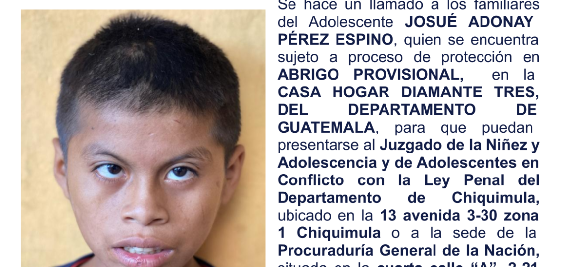 JOSUÉ ADONAY PÉREZ ESPINO