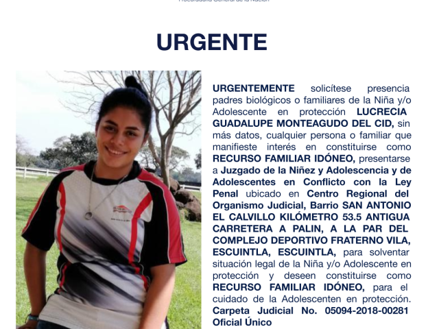 LUCRECIA GUADALUPE MONTEAGUDO DEL CID