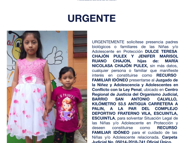 DULCE TERESA CHAJÓN PULEX Y JENIFER MARISOL RUANO CHAJON