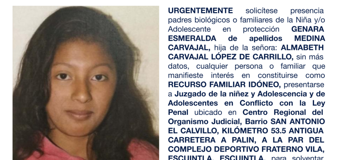 GENARA ESMERALDA de apellidos MEDINA CARVAJAL