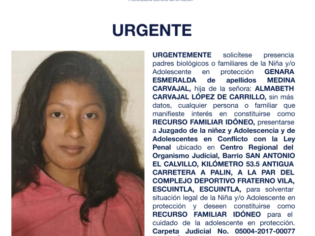 GENARA ESMERALDA de apellidos MEDINA CARVAJAL