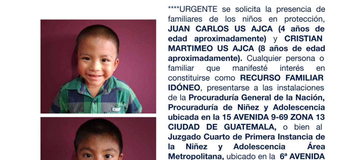 JUAN CARLOS US AJCA (4 años de edad aproximadamente) y CRISTIAN MARTIMEO US AJCA (8 años de edad aproximadamente)