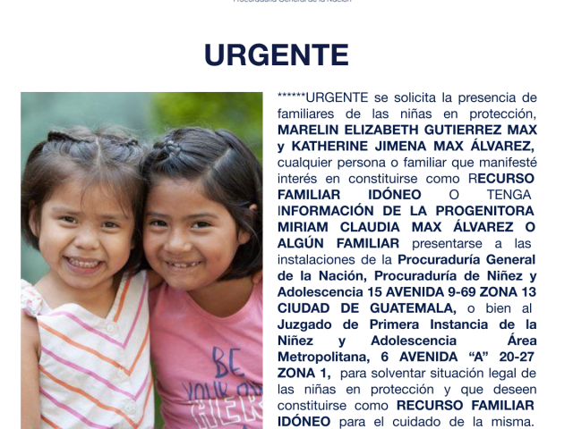 MARELIN ELIZABETH GUTIERREZ MAX y KATHERINE JIMENA MAX ÁLVAREZ