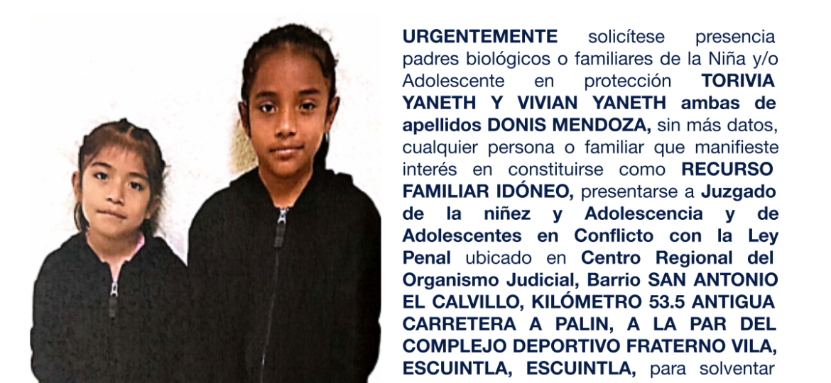 TORIVIA YANETH Y VIVIAN YANETH ambas de apellidos DONIS MENDOZA