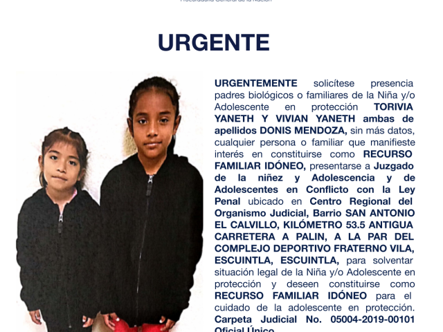 TORIVIA YANETH Y VIVIAN YANETH ambas de apellidos DONIS MENDOZA